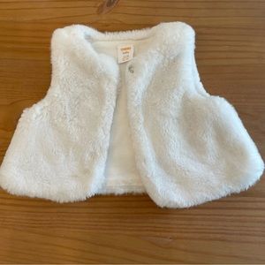 Gymboree white fur baby vest